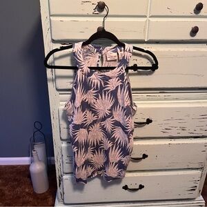 Rachel Zoe Navy and White Palm Tank Top. 100% linen, size medium, new with tags.